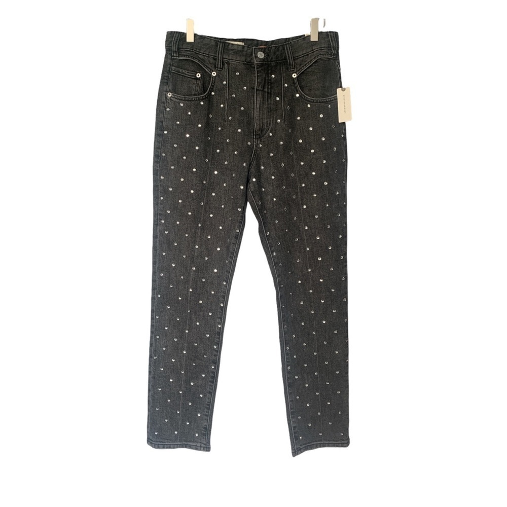 NWT Anthropologie Pilcro Ultra High-Rise Beaded Straight Jeans - Picture 5 of 11
